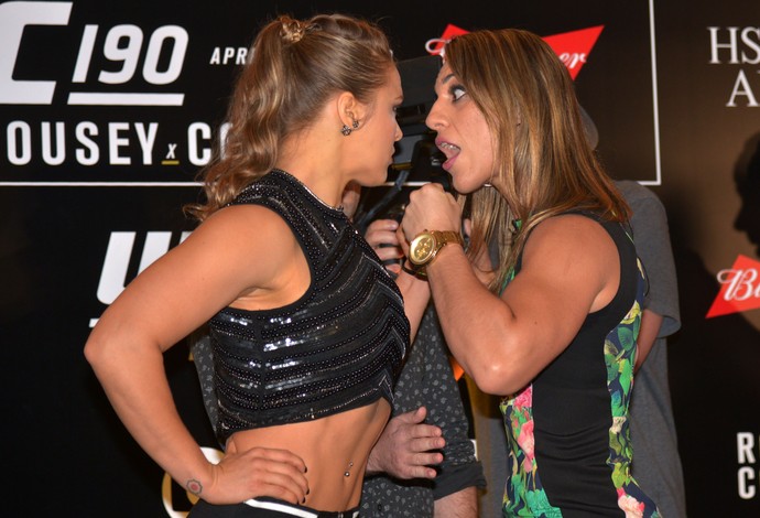 Ronda Rousey e Bethe Correia encarada UFC 190 (Foto: André Durão)