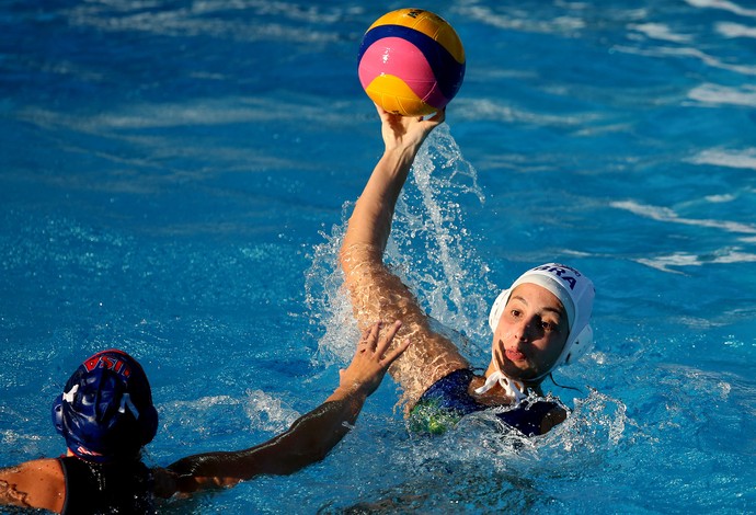 Amanda Oliveira no jogo entre Brasil e EUA pelo polo aquatico do Mundial em kazanj na Russia  (Foto: Satiro Sodre/SSPress)