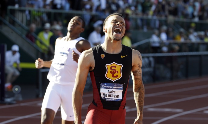 Andre De Grasse vence os 100m e 200m nos EUA (Foto: Associated Press)