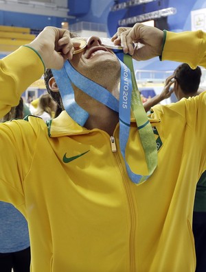 Thiago Pereira se torna o atleta com mais medalhas em Pan-Americanos (Foto: AP Photo/Mark Humphrey)