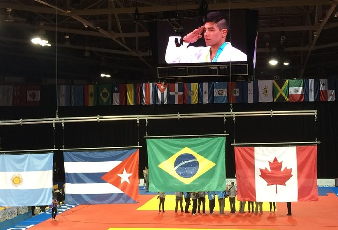 Charles Chibana; pódio; judô; Jogos Pan-Americanos (Foto: GloboEsporte.com)