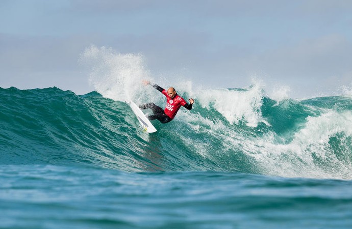 Kelly Slater na estreia da sexta etapa do circuito mundial de surfe em jeffreys bay Africa do Sul (Foto: WSL / KC)