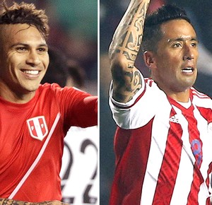 Montagem Guerrero  e Lucas Barrios, Peru X Paraguai (Foto: Globoesporte.com)