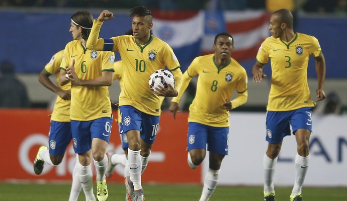 Brasil x Peru Neymar comemoração Copa América (Foto: Reuters)