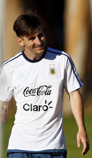 Messi e Tevez treino Argentina Copa América (Foto: Reuters)