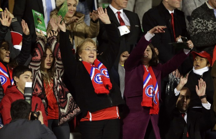 Michelle Bachelet, Chile x Equador Copa América (Foto: Agência AP)