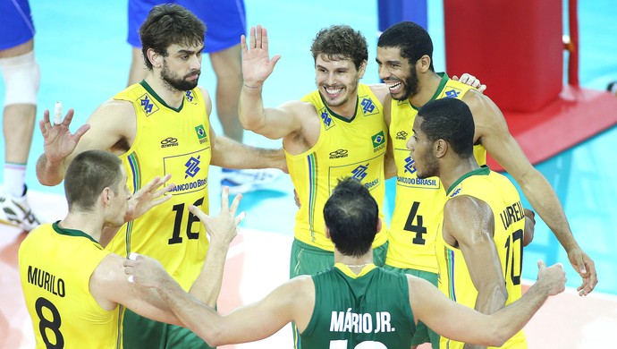 comemoração Brasil Liga Mundial de Vôlei (Foto: Divulgação / FIVB)