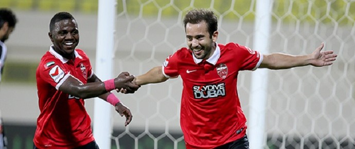 Éverton Ribeiro comemora gol Al Ahli (Foto: Reprodução Site oficial Al Ahli)