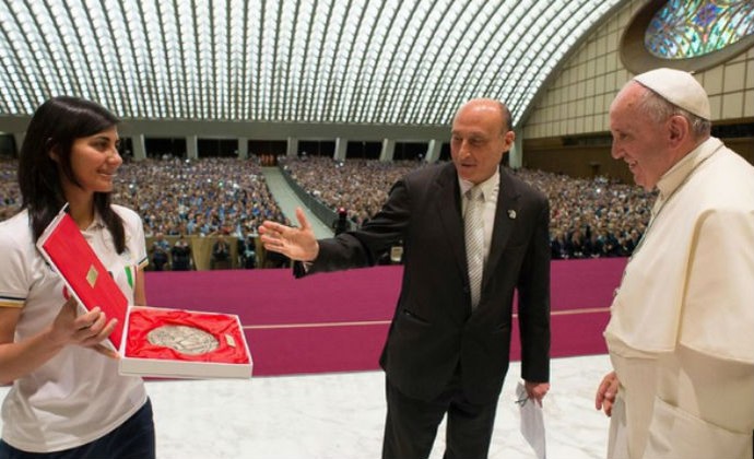 Futsal Luciléia encontro papa francisco (Foto: Divulgação)