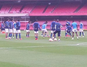 Cruzeiro treina no Morumbi antes da partida contra o São Paulo pela Libertadores (Foto: Fernando Martins Y Miguel)