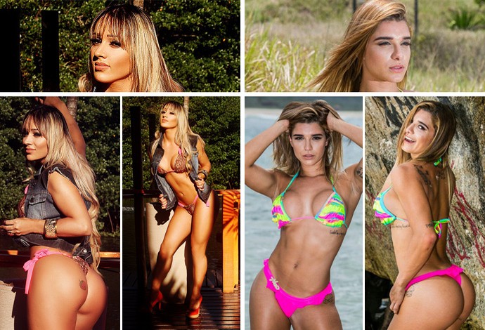 Montagem ring girls do Face to Face 11 (Foto: Divulgação)