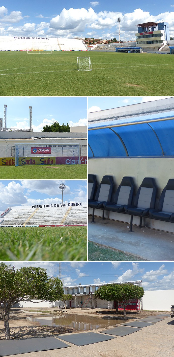 Montagem Estádio Salgueiro (Foto: Cahê Mota)