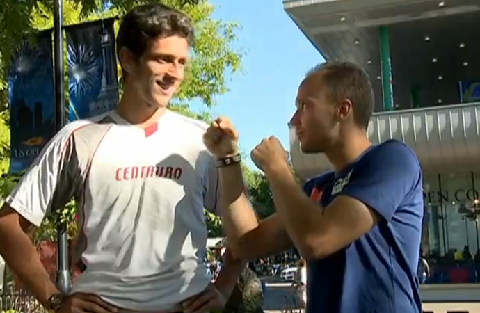 Marcelo Melo e Bruno Soares se enfrentam no US Open (Foto: Reprodução / SporTV)