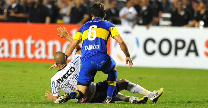 Emerson e Caruzo, Corinthians x Boca Juniors (Foto: Marcos Ribolli  / Globoesporte.com)