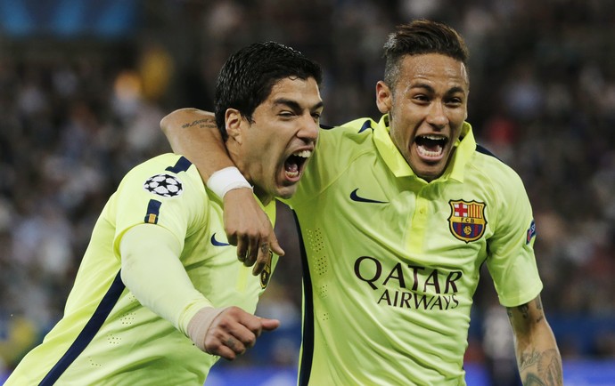 Suarez e Neymar - PSG x Barcelona (Foto: Reuters)