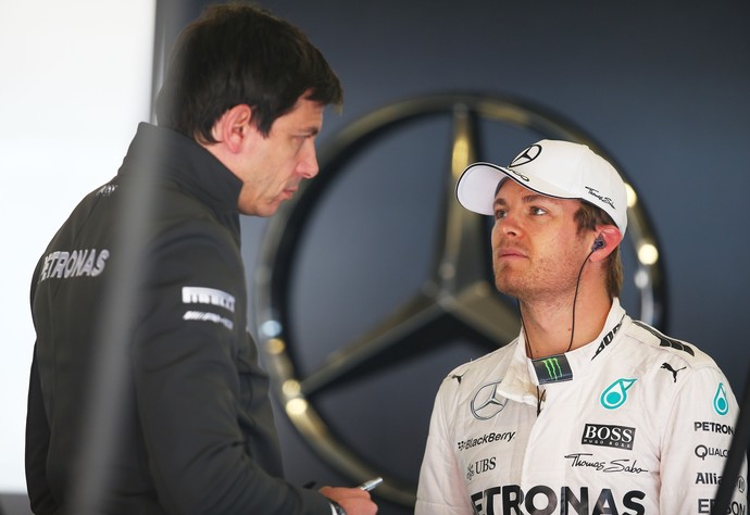 Toto Wolff e Nico Rosberg na China (Foto: AFP)