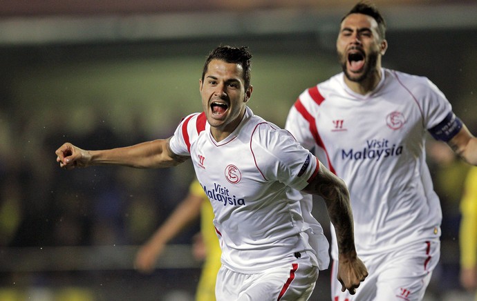 Sevilla x Villarreal - Vitolo comemora gol (Foto: EFE)