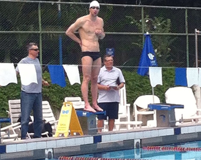 Michael Phelps treinando em São Paulo (Foto: Divulgação)