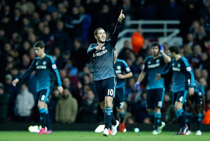 Hazard, West Ham x Chelsea (Foto: AP)