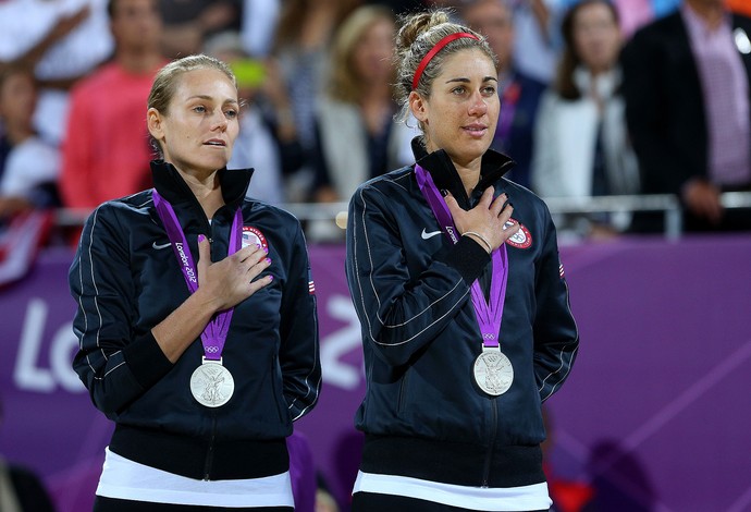 Jennifer Kessy e April Ross Vôlei de Praia Olimpíadas de Londres 2012 (Foto: Cameron Spencer / Getty Images)