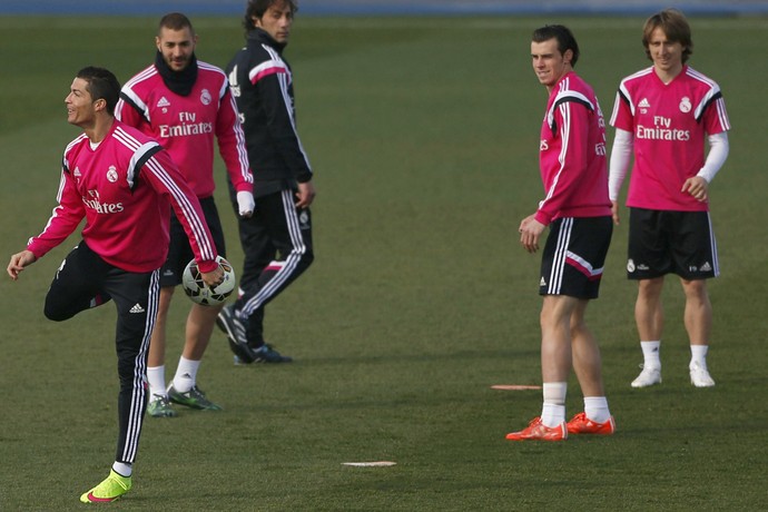 Cristiano Ronaldo treino Real Madrid (Foto: EFE)