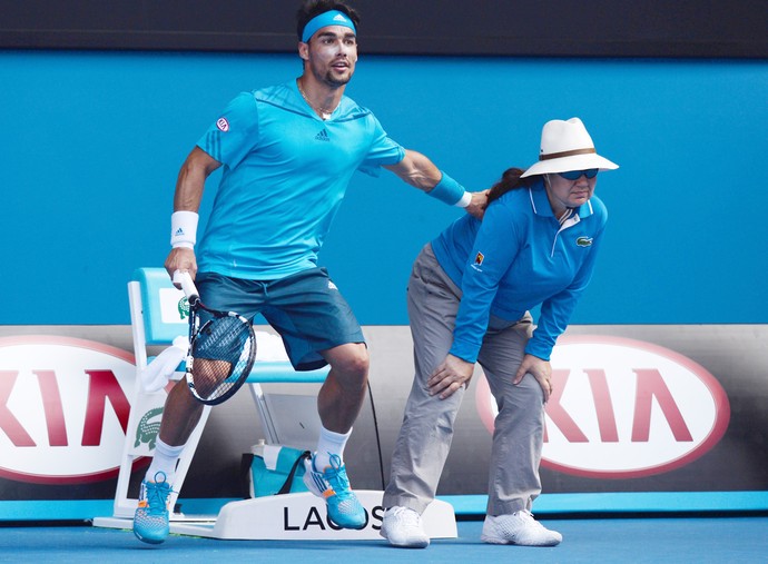 fognini empurra juiz aberto australia tenis (Foto: AFP)