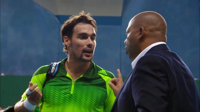 Fabio Fognini tênis discussão árbitro  (Foto: Reprodução)