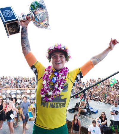 Gabriel Medina, taça, surfe, Pipeline (Foto: Divulgação / ASP)