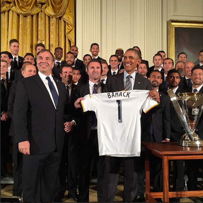 LA Galaxy com Obama (Foto: Reprodução/ Instagram)