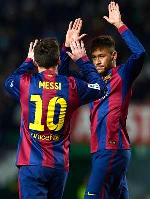 Neymar e Messi Elche x Barcelona (Foto: Manuel Queimadelos / Getty Images)