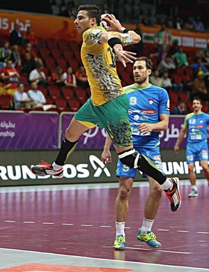 Borges foi o artilheiro do Brasil contra a Eslovênia (Foto: Divulgação/IHF)