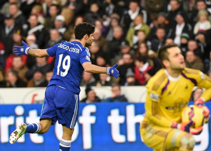 diego costa chelsea x Swansea City (Foto: Reuters)