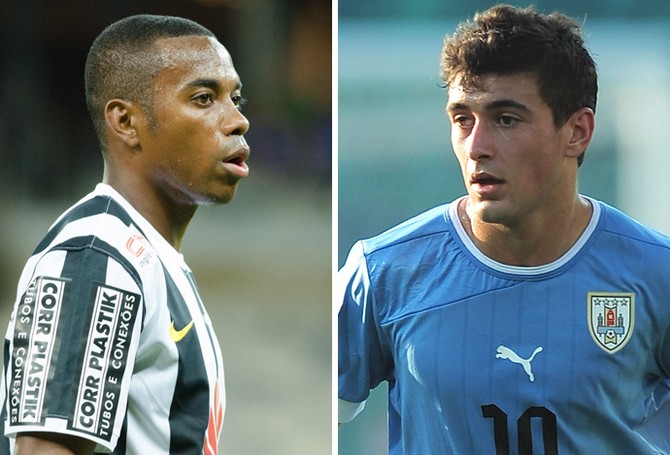 montagem Robinho e De arrascaeta (Foto: GloboEsporte.com)