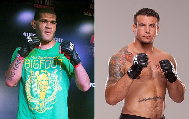 montagem - Antônio Pezão x Frank Mir (Foto: Editoria de Arte)