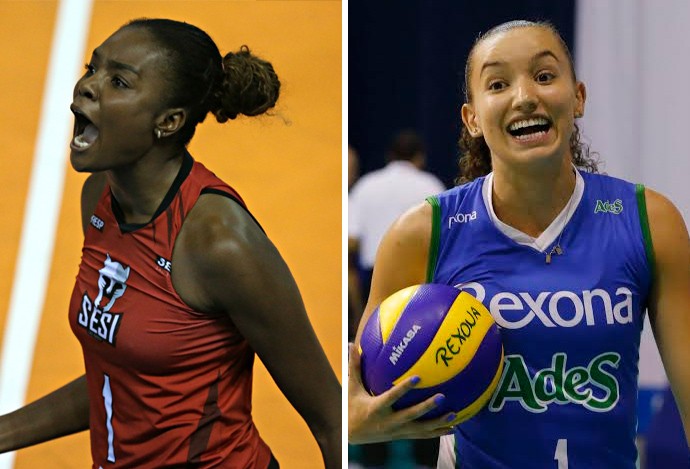 Montagem Fabiana e Gabi, vôlei (Foto: Montagem sobre foto de Divulgação)