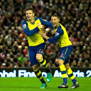 Giroud, Liverpool x Arsenal (Foto: AP)