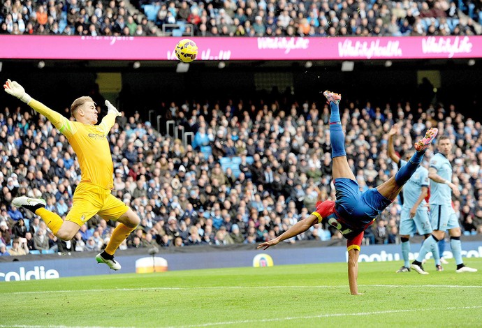 Manchester City x Crystal Palace, Hart e Campbel (Foto: EFE)