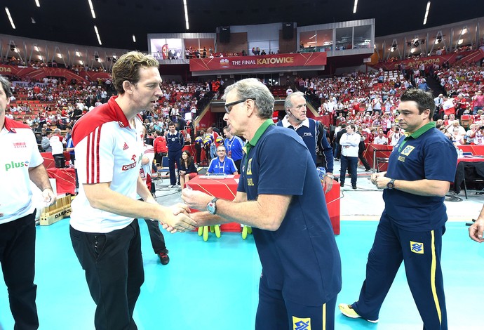 Antiga Stephane e Bernardinho, Brasil X Polônia - Mundial de vôlei (Foto: Divulgação / FIVB)