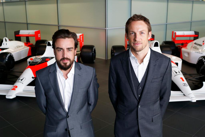 Fernando Alonso e Jenson Button - pilotos da McLaren-Honda em 2015 (Foto: Divulgação)