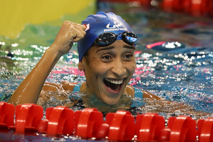 Daynara de Paula bate recorde sul-americano e vai à final dos 50m borboleta (Foto: Satiro Sodré/SSPRESS)