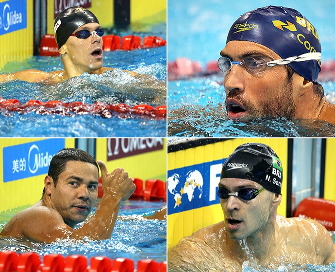 Cesar Cielo, Nicholas Santos, Guilherme Guido e Felipe França - Natação (Foto: Satiro Sodré/CBDA)