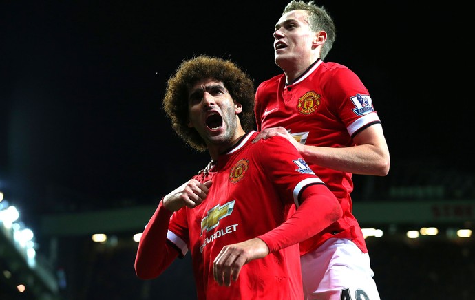 Fellaini comemora gol do Manchester Untied contra o Stoke City (Foto: Getty Images)