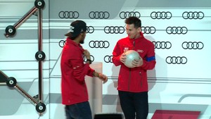 Messi Neymar Gincana do Barcelona Audi (Foto: Cassio Barco)