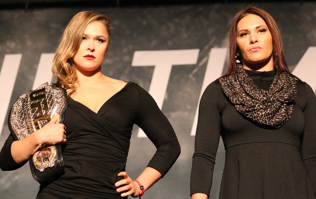 Ronda Rousey x Cat Zingano encarada UFC (Foto: Evelyn Rodrigues)