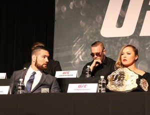 Chris Weidman e Ronda Rousey, Coletiva UFC (Foto: Evelyn Rodrigues)