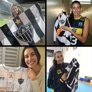 sheilla com as camisas do Atlético-MG (Foto: Reprodução / Instagram)