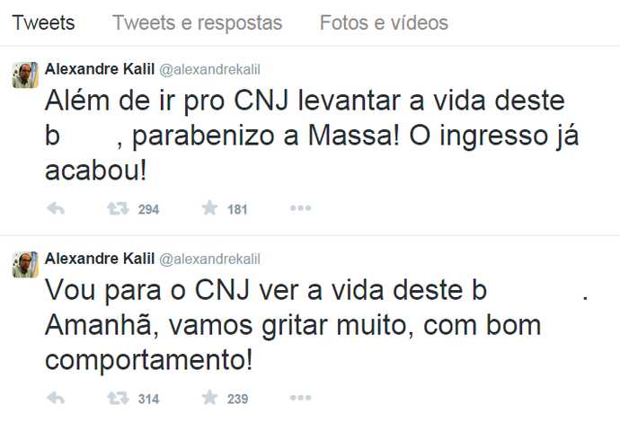 Print Twitter Kalil (Foto: Reprodução/ Twitter)