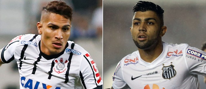 Guerrero e Gabriel, esperanças de Corinthians e Santos no clássico (Foto: GloboEsporte.com)