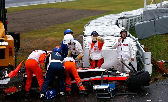 Acidente de Jules Bianchi no GP do Japão (Foto: Getty Images)