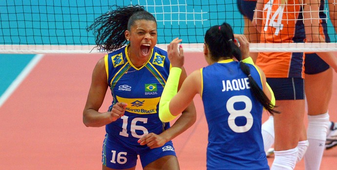 Brasil x Holanda vôlei feminino  - Fê Garay (Foto: Divulgação / FIVB)